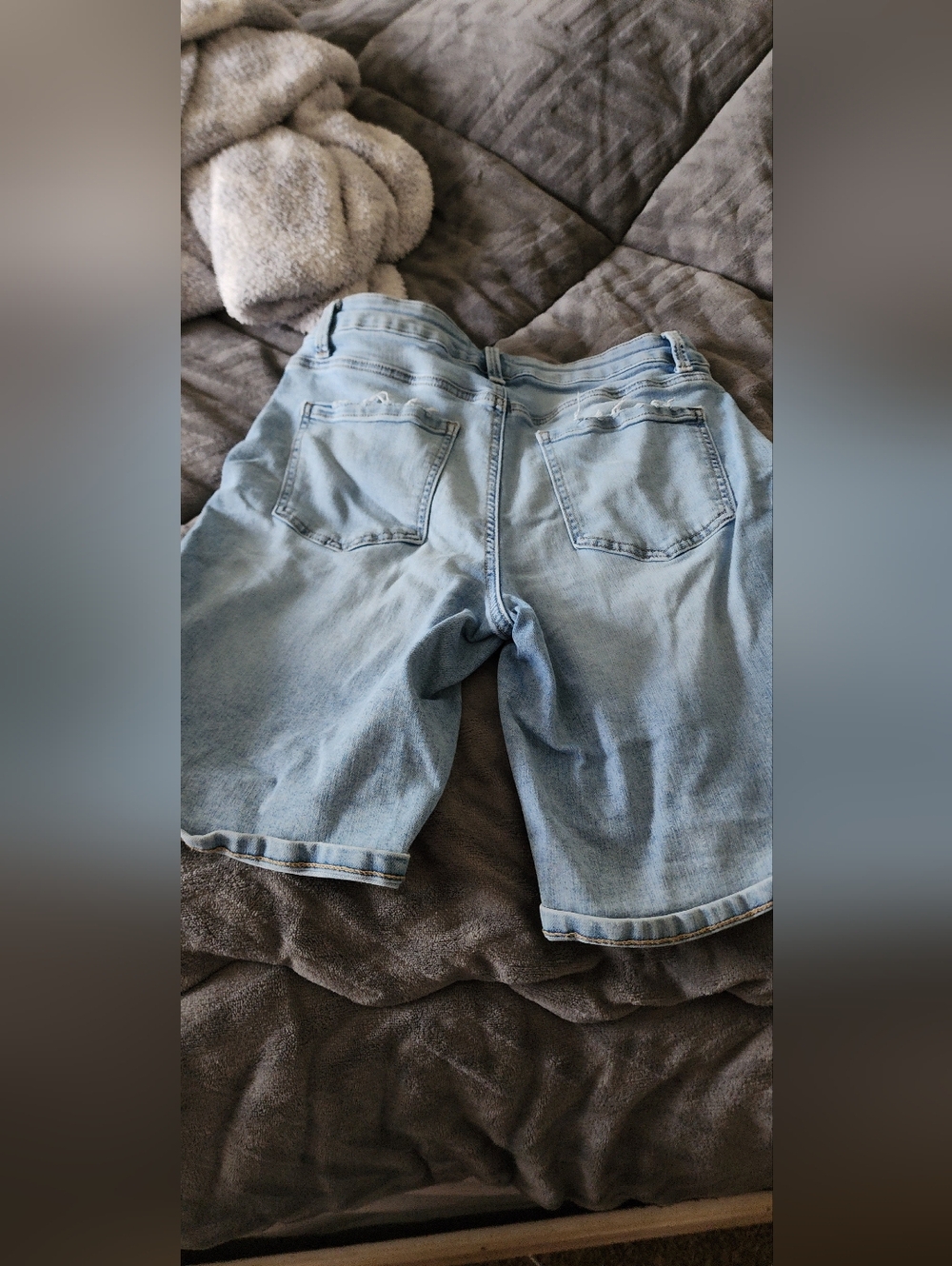 Light Wash Denim Bermuda Shorts